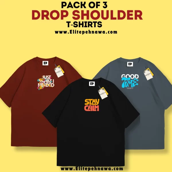 DROP SHOULDER Graphic Pack of 3 GP03 - Elite Pehnawa